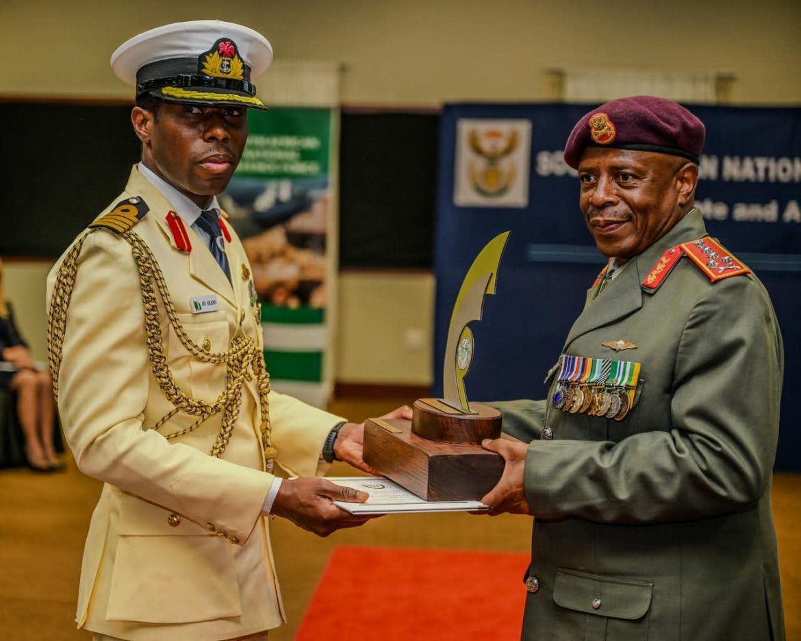 Nigerian naval officer emerges best student at South African Defence College