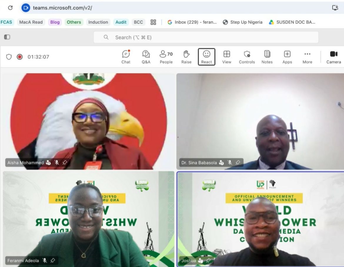 World Whistleblower Day: Step Up Nigeria celebrates young creatives, seeks stronger protection laws