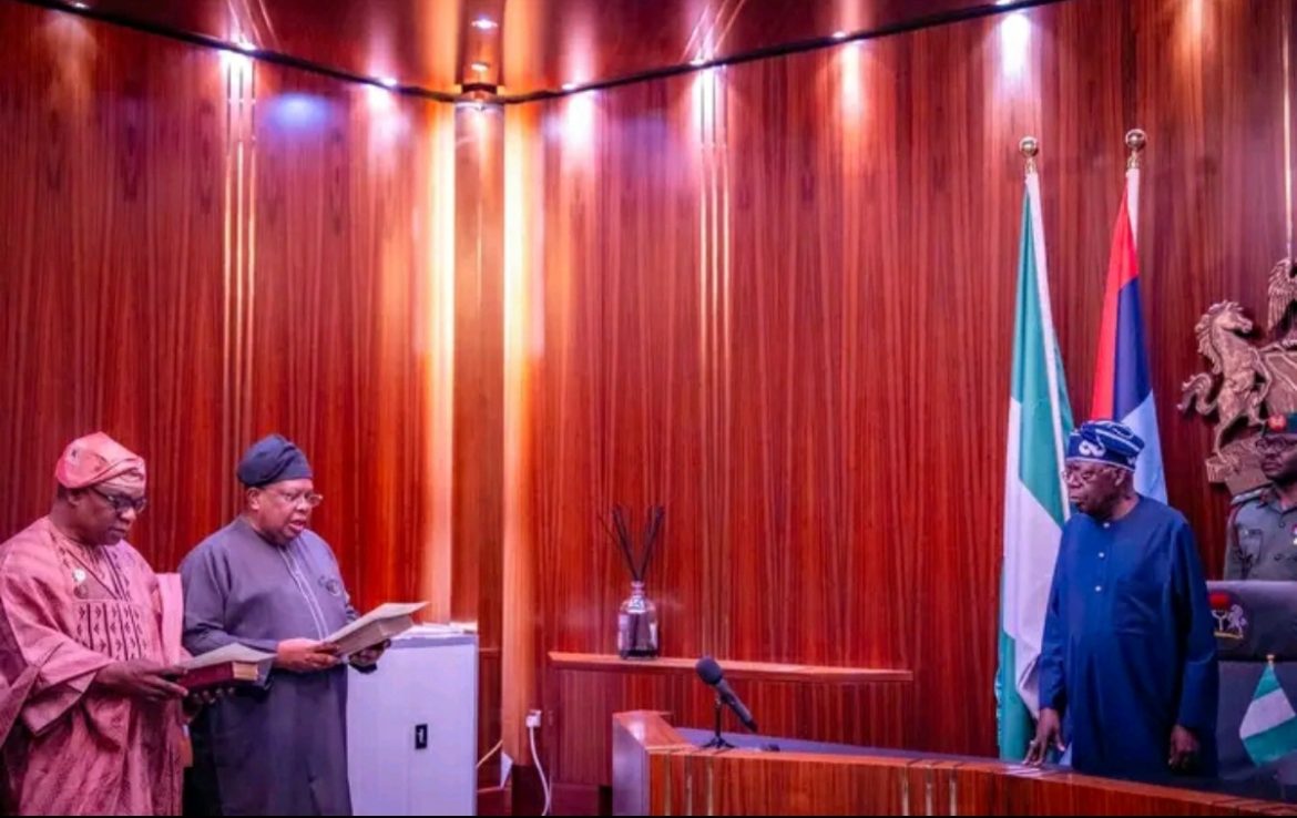 PRESIDENT TINUBU SWEARS IN MINISTER OF POWER, MINISTER OF STATE FOR FOREIGN AFFAIRS