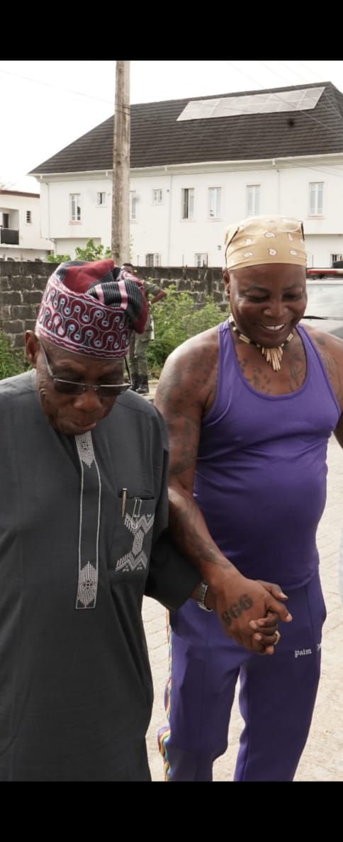 “Baba Decided to Visit His Adopted Son,”Charly Boy Gets Emotional As Ex-President Obasanjo Paid Him Surprise Visit